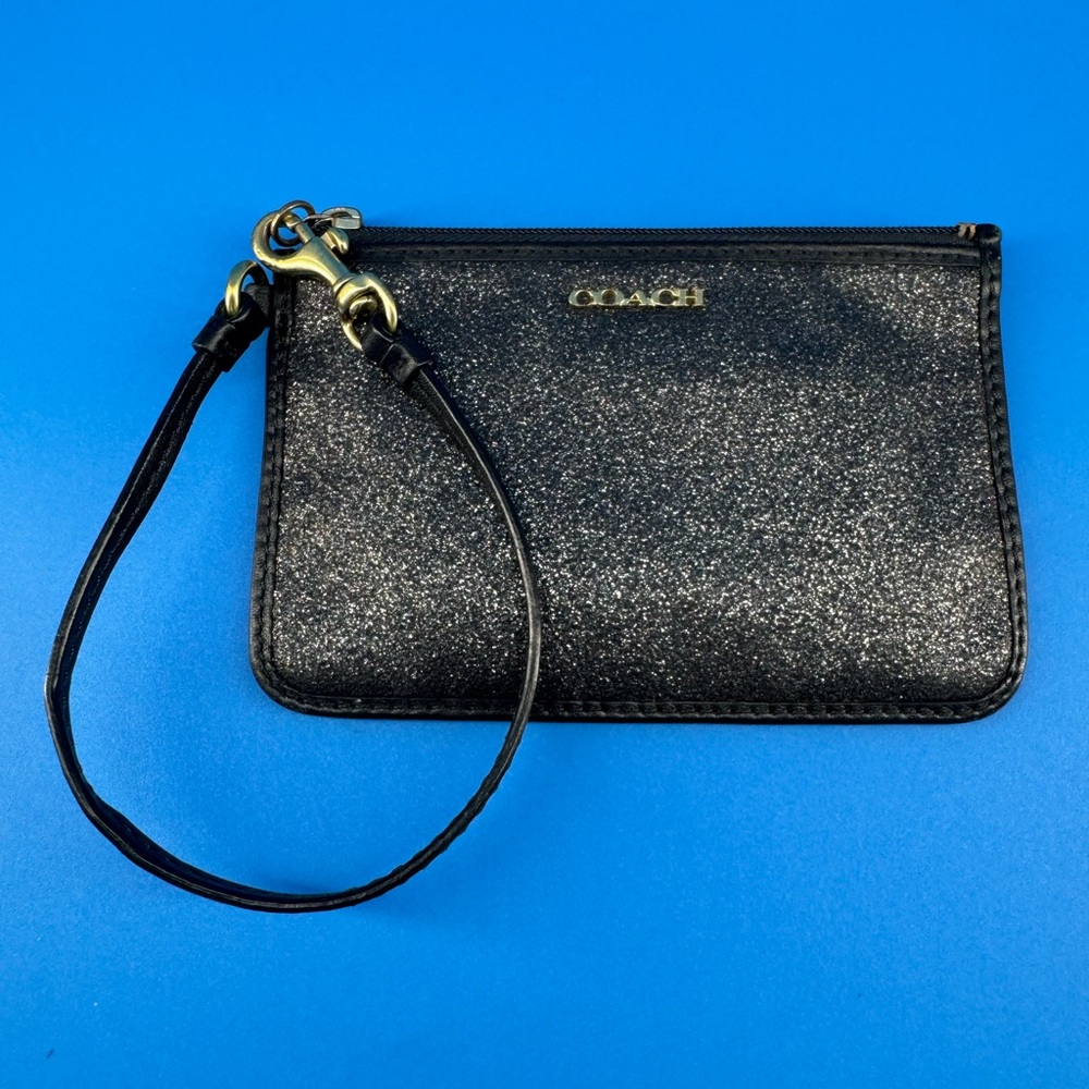 Coach Black Glitter Wristlet